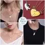 FaithHeart BFF Puzzle Stitching Necklace 2/3/4/5/6/7/8 Pcs Stainless Steel Personalized Name Heart Pendants Family Love Jewelry Free Engrave Friendship Forever Necklaces Set with Delicate Packaging