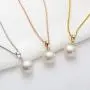 18K Gold Freshwater Cultured White Pearl Pendant Necklace 9-10mm Single Pearl Pendant with 18'' Silver Chain Jewelry Gifts for Women Girls Mom - White Gold/Rose Gold/Yellow Gold 18K Gold Freshwater Cultured White Pearl Pendant Necklace 9-10mm Single Pearl Pendant with 18'' Silver Chain Jewelry Gifts for Women Girls Mom - White Gold/Rose Gold/Yellow Gold
