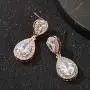 SWEETV Cubic Zirconia Teardrop Bridal Earrings, Rhinestone Dangle Earrings for Wedding Prom Anniversary SWEETV Cubic Zirconia Teardrop Bridal Earrings, Rhinestone Dangle Earrings for Wedding Prom Anniversary