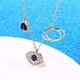 18k gold Stainless Steel Evil Eye Pendant Necklace Zircon Crystal Fashion Clavicle Lucky Necklace