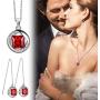 Besilver Christmas Birthstone Jewelry Gift Women Girl 925 Sterling Silver Birthstone Solitaire Necklace Earrings Set Elegant Birthday Jewelry Gift