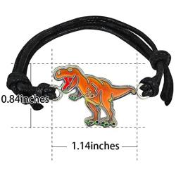 Fun Jewels Handmade T-Rex Dinosaur Charm Color Change Mood Bracelet For Boys Girls Dino Jewelry