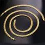 U7 Cuban Chain,Snake Chain Set,18K Real Gold Plated 5MM-8MM Wide Necklace or Wrist Link,Length 8.3 Inch-30 Inch,Send Gift Box