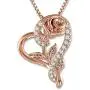 Rose Necklace for Women 5A Cubic Zirconia Love Heart Pendant Necklace Jewelry with Gift Box
