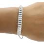Wishrocks Round Cut White Cubic Zirconia 925 Sterling Silver Bar Fashion Bracelet