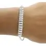 Wishrocks Round Cut White Cubic Zirconia 925 Sterling Silver Bar Fashion Bracelet