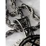 Shop-iGold Custom Jesus Men Women 925 Italy White Gold Finish Iced Silver Charm Ice Out Pendant Stainless Steel Real 3 mm Rope Chain, Mans Jewelry, Iced Pendant, Rope Necklace 16''- 24''