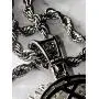 Shop-iGold Custom Jesus Men Women 925 Italy White Gold Finish Iced Silver Charm Ice Out Pendant Stainless Steel Real 3 mm Rope Chain, Mans Jewelry, Iced Pendant, Rope Necklace 16''- 24''