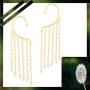 Touchstone Indian Bollywood Trendy and Innovative Look Faux Pearls hangings Long Bridal Chandelier Designer Jewelry Earrings for Women in Gold Tone