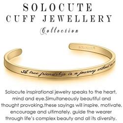 Solocute Bracelets for Women Personalized Inspirational Jewelry Gifts for Women Girls Mom Mantra Cuff Bangle Friend Encouragement Gift for Her