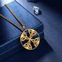 beautlace Celtic Knot Necklaces Silver/18K Gold/Black Gun Plated Round Good Luck Irish Celtic Knot Vintage Knot Pendant Birthday Gift for Women Men KP0138