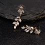 Women’s Cubic Zirconia Wedding Earrings - Sterling Silver Crystal CZ Rhinestone Cluster Floral Leaf Bridal Chandelier Earrings for Bride Bridesmaids Mother of Bride Party Prom Costume Jewelry