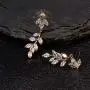 Women’s Cubic Zirconia Wedding Earrings - Sterling Silver Crystal CZ Rhinestone Cluster Floral Leaf Bridal Chandelier Earrings for Bride Bridesmaids Mother of Bride Party Prom Costume Jewelry