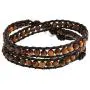 Bling Jewelry Brown Tiger Eye Genuine Black Brown Leather Strand Double Wrap Bracelet for Women for Men Bling Jewelry Brown Tiger Eye Genuine Black Brown Leather Strand Double Wrap Bracelet for Women for Men