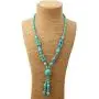 Amazon Day Deals Turquoise Long Beaded Bohemia Necklace for Women Vintage Ethnic Alloy Pendant Jewelry & Earring Set