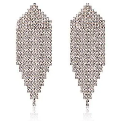 Long Chandelier Tassel Dangle Earrings Clear Austrian Crystal Rhinestone Fringe Drop Earrings for Women Girl Party Jewelry Long Chandelier Tassel Dangle Earrings Clear Austrian Crystal Rhinestone Fringe Drop Earrings for Women Girl Party Jewelry