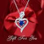 Agvana Fine Jewelry Birthstone Necklaces for Women Sterling Silver Genuine or Created Gemstone Rose Flower Heart Pendant Necklace Mothers Day Gifts for Mom Anniversary Birthday Gifts for Girls Her