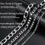 PROSTEEL 316L Stainless Steel Figaro Chain Necklace for Men/Women, Black/18K Real Gold Plated, 4mm to 13mm, 14inch to 30inch, Come Gift Box