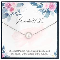 Grace of Pearl Religion Necklace Gift Proverbs Necklace Scripture Jewelry Gift Encouragement Jewelry for Women