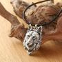 HAQUIL Wolf Necklace - Metal Alloy, Spirit Wolf Head Pendant - PU Leather Cord - Teen Wolf Merchandise