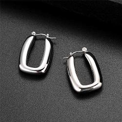 Jones New York Silver Plated Rectangle Shaped Thick Dangle Earrings