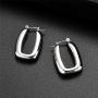Jones New York Silver Plated Rectangle Shaped Thick Dangle Earrings