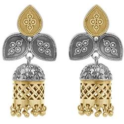 Aheli Pretty German Oxidized Jhumki Earrings Indian Wedding Traditional Bollywood Ethnic Fashion Jewelry for Women