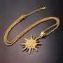 U7 Fashion Big Flower Charm Necklace Rhinestone Crystal 18K Gold Plated Chain & Big Sun Flower Pendant for Women Men