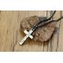 MPRAINBOW Cross Necklace for Men - Stainless Steel Cross Pendant Necklaces for Men and Women Personalized Simple Cross Pendant Gold Silver Black Cross Necklace Jewelry Gifts, 24 Inches Chain