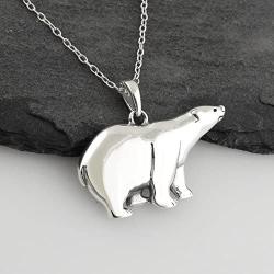 FashionJunkie4Life Sterling Silver Polar Bear Pendant Necklace, 18'' Chain
