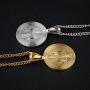 TENGYI 18K Gold Plated Stainless Steel St Saint Benedict Medal Pendant with 24 Inch Chain Necklace