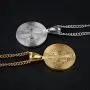 TENGYI 18K Gold Plated Stainless Steel St Saint Benedict Medal Pendant with 24 Inch Chain Necklace TENGYI 18K Gold Plated Stainless Steel St Saint Benedict Medal Pendant with 24 Inch Chain Necklace