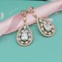 Scarlvambo Womens Fashion Cubic Zirconia Teardrop Pierced Dangle Bride Earrings