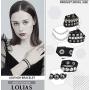 LOLIAS 4 Pcs Black Punk Cuff Bracelet for Men Women Gothic Strap Biker Halloween Rivet Costume Adjustable Wristband Bracelets Set