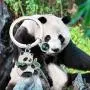 SEIRAA Panda Jewelry Cute Little Bear Panda Keychain Funny Panda Bear Gift for Pandas Lovers