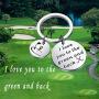Zuo Bao Dad Golf Keychain Golf Jewelry Golfer Gift I Love You to The Green and Back Keychain Gift for Golf Players