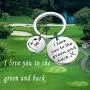 Zuo Bao Dad Golf Keychain Golf Jewelry Golfer Gift I Love You to The Green and Back Keychain Gift for Golf Players