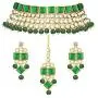 Aheli Faux Kundan Stone Indian Traditional Necklace Earrings Maang Tikka Set Wedding Fashion Party Wear Jewelry for Women