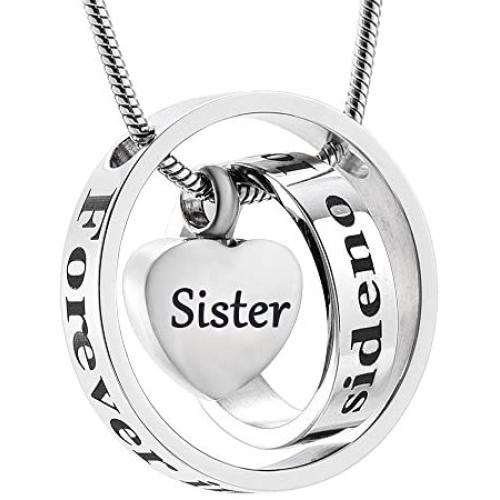 memorial jewelry Forever in My Heart,No Longer by My Side Cremation Pet Urn Necklace Screw Opens and Lock Ashes Pendant Jewelry for Dog Cat