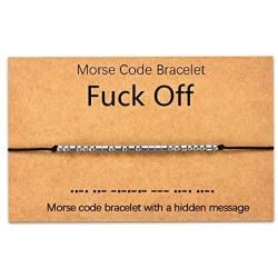 Tarsus Fuck Off Morse Code Bracelets Dainty Jewelry Gifts for Women Men Best Friend