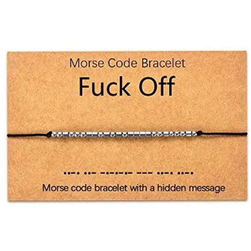 Tarsus Fuck Off Morse Code Bracelets Dainty Jewelry Gifts for Women Men Best Friend