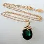 Navachi 18k Gold Plated Water Drop Crystal Green Zircon Az6003p Snake Pendant Necklace 16''+2''