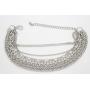 TFJ Women Western Fashion Jewelry Boot Bracelet Silver Metal Chain Links Shoe Anklet Wave Strands