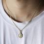 Trendsmax Hexagon Initial Letter A to Z Alphabet Pendant Necklace for Women Girls Gold Plated Stainless Steel Curb Cuban Link Chain Necklace Length Personlized