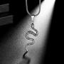 Snake Necklace Men 316L Stainless Steel Animal Snake Pendant Hip-hop 18K Gold/Black Gun Plated Punk Gothic Jewelry SP0014