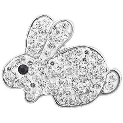 Snap Jewelry Easter Bunny Rabbit Rhinestone fits18-20mm Ginger Style Charm Accessories My Prime Gifts