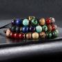 Chakra Bead Bracelets for Women - 8mm 7 Chakra Healing Bracelet with Real Stones Anxiety Meditation Yoga Gemstone Jewelry