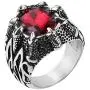 HZMAN Mens Vintage Gothic Biker Dragon Claw Ruby Sapphire Emerald Skull Stainless Steel Ring HZMAN Mens Vintage Gothic Biker Dragon Claw Ruby Sapphire Emerald Skull Stainless Steel Ring