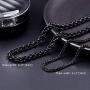 PROSTEEL Stainless Steel Chain Necklace for Men Women, Wheat Chain/Rope Chain/Box Chain, Black/Silver/Gold Tone, W:3mm/6mm, L: 18/20/22/24/26/28/30 inch, Come Gift Box