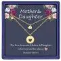 Iefil Mother Daughter Necklace for Mom, 14k Gold Filled Layered Necklace Heart Initial Necklace Gifts for Mom from Daughter Gifts for Mother’s Day Christmas Thanking Giving Day